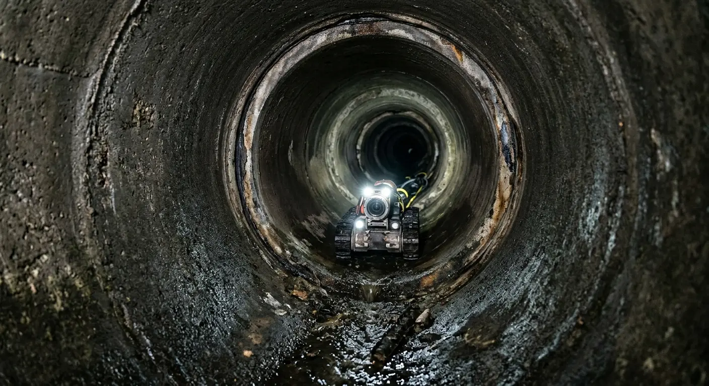 Robotic sewer camera inspecting pipe interior for Sewer Line Repair in Joplin